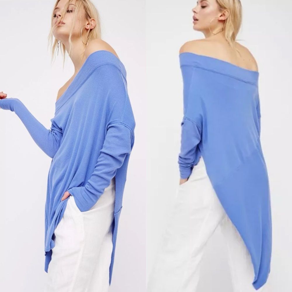 NWT FREE PEOPLE WE THE FREE GRAPEVINE LONG SLEEVELESS HI-LO TUNIC TEE SKI Size S